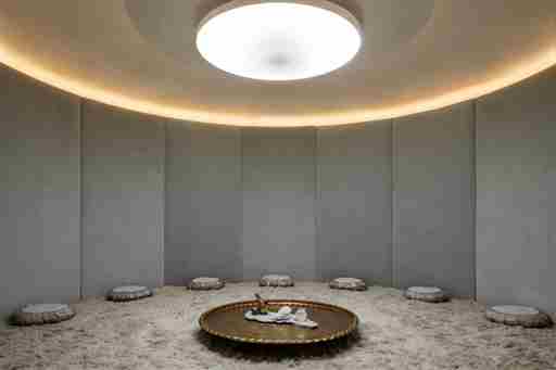 Sala de meditación en The Well en la ciudad de Nueva York.