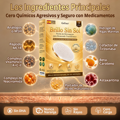 🌞🍑Gaface®| Consigue un bronceado natural y radiante sin sol con nuestra tecnología transdérmica.
