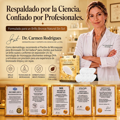 🌞🍑Gaface®| Consigue un bronceado natural y radiante sin sol con nuestra tecnología transdérmica.