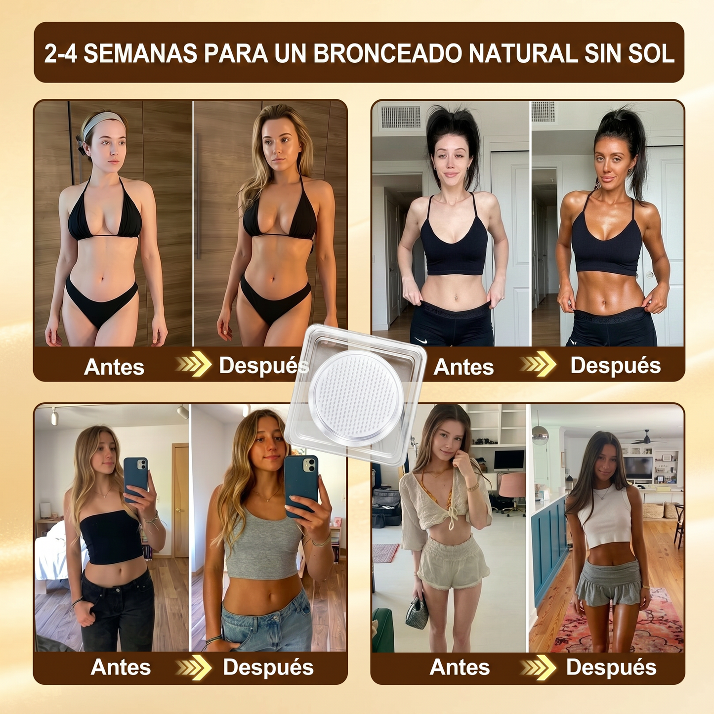 🌞🍑Gaface®| Consigue un bronceado natural y radiante sin sol con nuestra tecnología transdérmica.